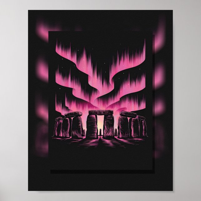 Affiche Stonehenge mystique sous l'Aurora (Devant)