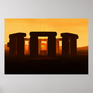 Affiche stonenge in the sunset,