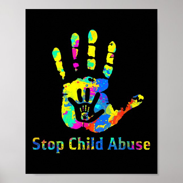 Affiche Stop Child Abuse Prevention Awareness Mois Bleu R (Devant)