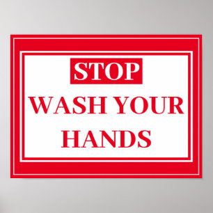 Affiche - STOP LAVEZ-VOS MAINS