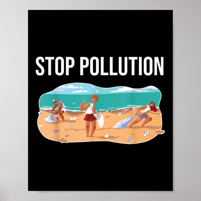 Affiche Stop Pollution Plastic Sea De l'environnement Prot (Devant)