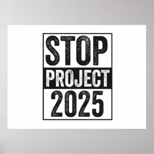 Affiche Stop Project 2025 Trump Harris American Patroitic