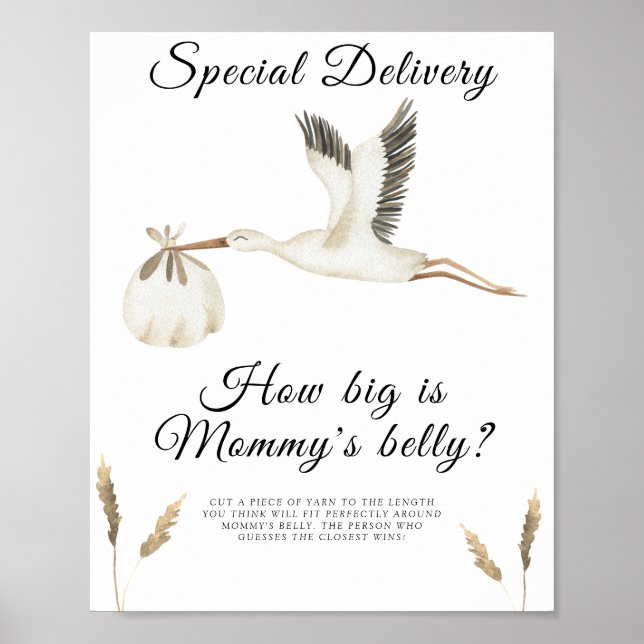 Affiche Stork - quelle taille est le jeu du ventre de mama (Devant)