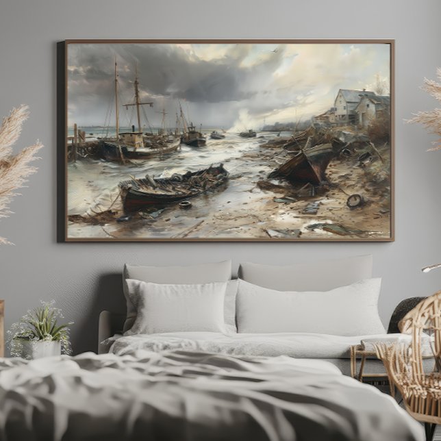 Affiche Storm's Wake : Wrecked Fishing Boats Art (Créateur téléchargé)
