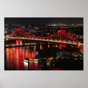 Affiche Story bridge & Brisbane city skyline Australie
