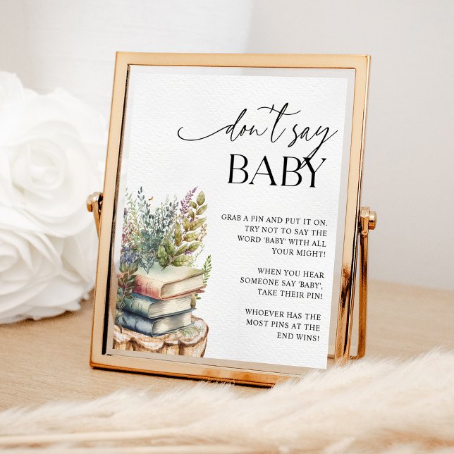 Affiche Storybook Baby shower Ne pas dire jeu de bébé (Créateur téléchargé)