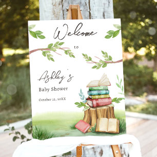 Affiche Storybook Baby shower Nouveau chapitre Livre Bienv