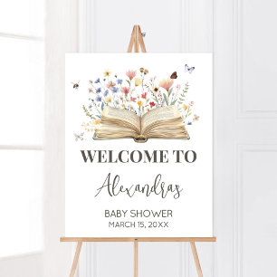 Affiche Storybook Nouveau chapitre commence Baby shower Bi