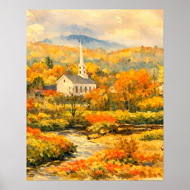 Affiche Stowe Vermont Automne  (Devant)