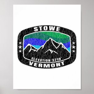 Affiche Stowe Vermont T Shirt Ski Distressed Tee Ski Sn