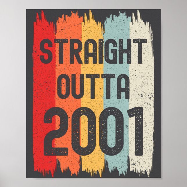 Affiche Straight Outta 2001 Funny Retro Birthday Awesome S (Devant)