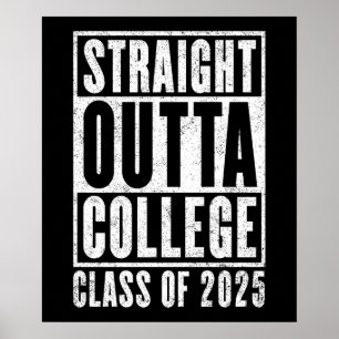 Affiche Straight Outta College 2025 (en détresse)