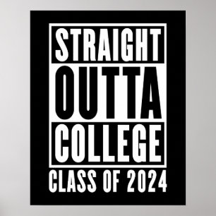 Affiche Straight Outta College Classe de 2024