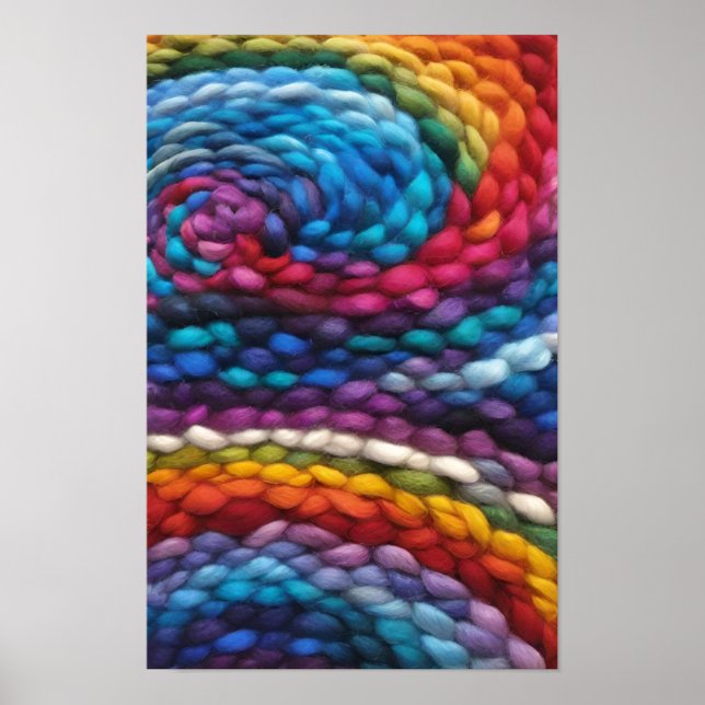 Affiche Strands vibrants de fils multicolores (Devant)