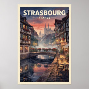 Affiche Strasbourg France Voyage Rétro