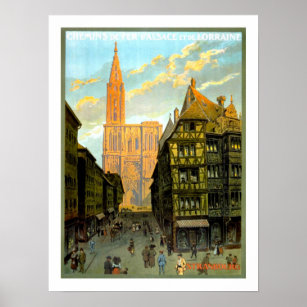 Affiche Strasbourg Vintage Travel