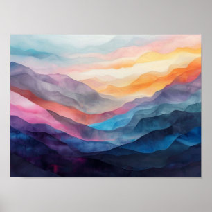 Affiche Strates Éthérées : Un Paysage Abstrait Multicouche