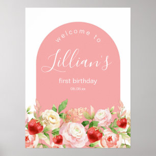 Affiche Strawberry Birthday Party or Baby Shower Welcome