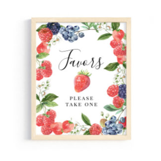 Affiche Strawberry Blueberry Favors - Please Take One Sign