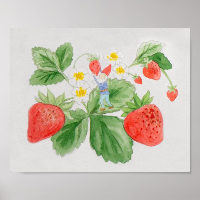 Affiche Strawberry Gnome art print (Devant)