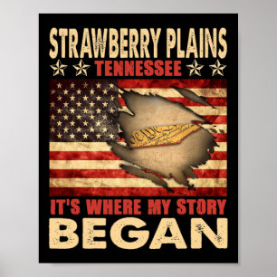 Affiche Strawberry Plains Tennessee États-Unis Drapeau 14