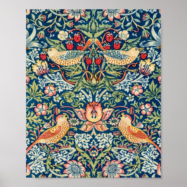 Affiche Strawberry Thief, William Morris (Devant)