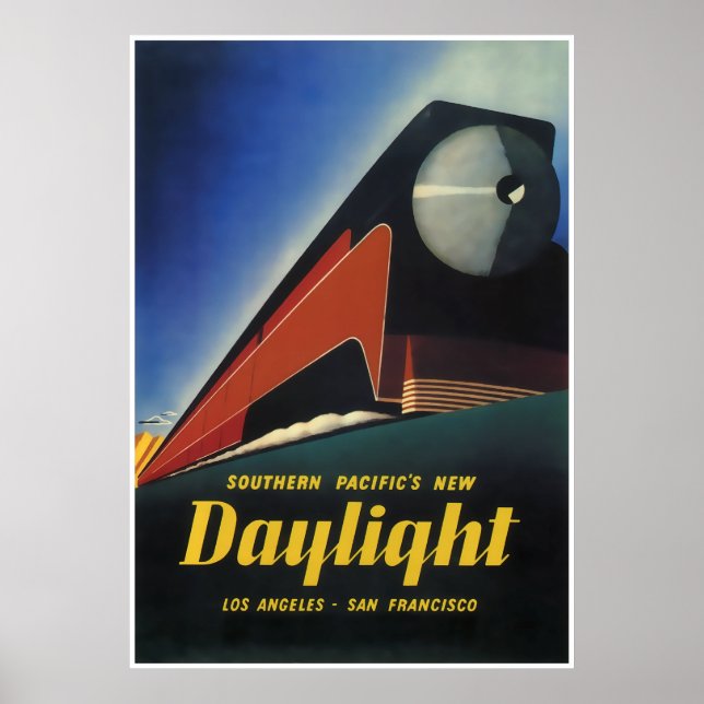 AFFICHE STREAMLINED TRAIN DAYLIGHT EXPRESS 1937 (Devant)