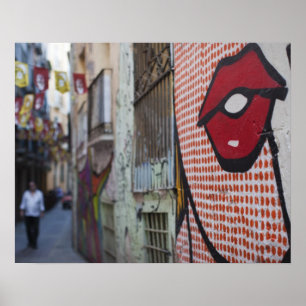 Affiche Street art sur la rue de la Libertad