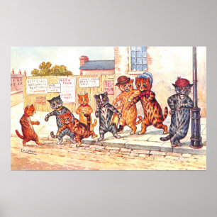 Affiche Street Corner Cats Louis Wain