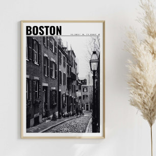 Affiche Street of Boston Photographie noir et blanc