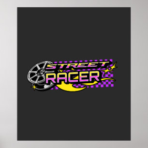 AFFICHE STREET RACERS BURNING WHEEL CLUB