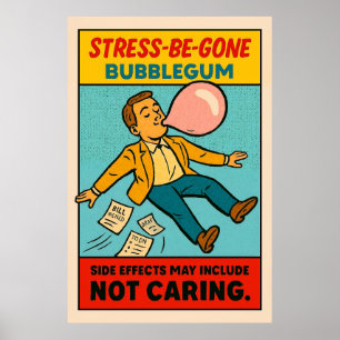 Affiche Stress-Be-Gone Bubblegum - Retro Comic