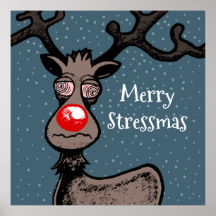Affiche Stressmas avec Rudolf le Renne