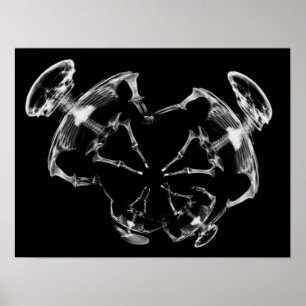Affiche Stretched X-Ray Skeleton Family B&W