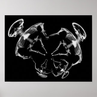 Affiche Stretched X-Ray Skeleton Family B&W