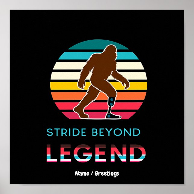Affiche Stride Beyond Legend Sasquatch Amputé Vintage  (Devant)