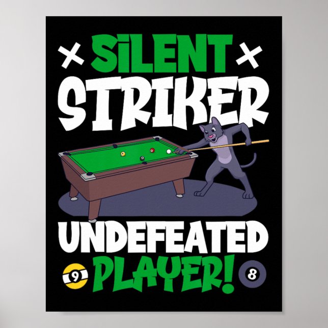 Affiche Striker Silencieux - Billard Et Chat (Devant)