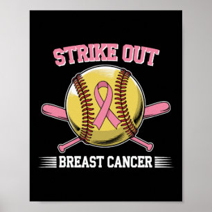 Affiche Striout Breast Cancer Softball Combattre Sensibili