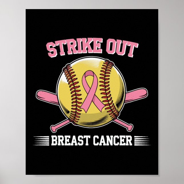 Affiche Striout Breast Cancer Softball Combattre Sensibili (Devant)