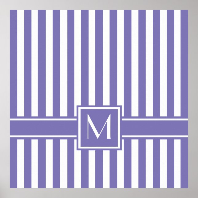 Affiche Stripe avec monogram (Devant)