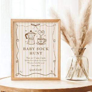 Affiche Stripe Baby est en train de brasser du café Baby C