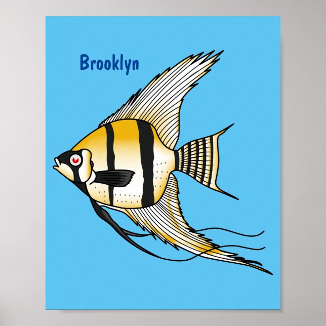 Affiche Striped angelfish cartoon (Devant)