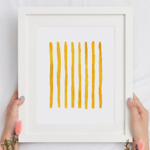 Affiche Stripes jaunes minimalistes   Lignes Abstraites mo