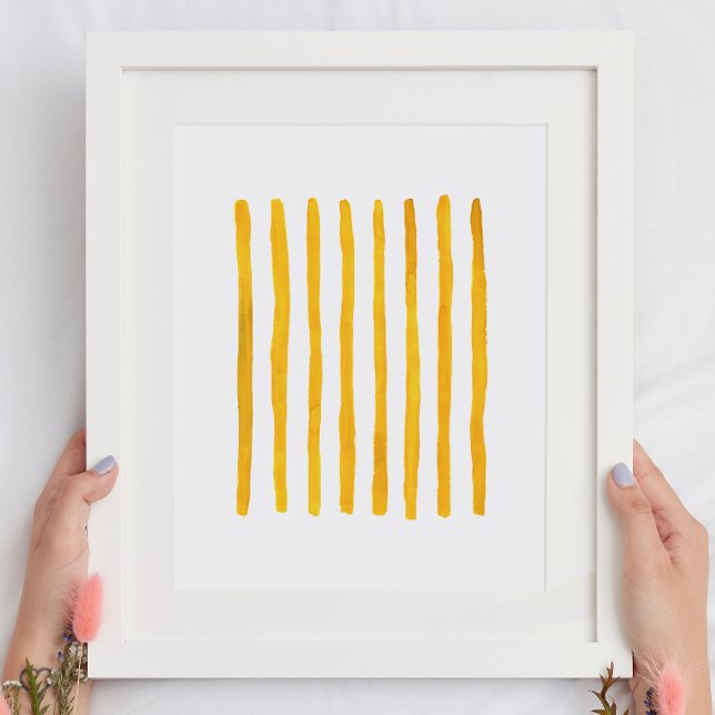 Affiche Stripes jaunes minimalistes | Lignes Abstraites mo (Créateur téléchargé)
