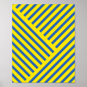 Affiche Stripes jaunes minimalistes sur Arrière - plan ble