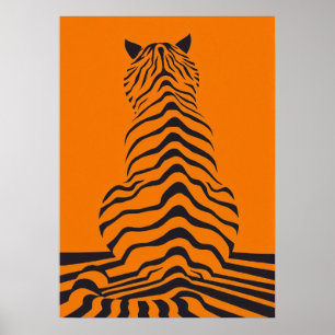 Affiche Stripes minimalistes de tigres