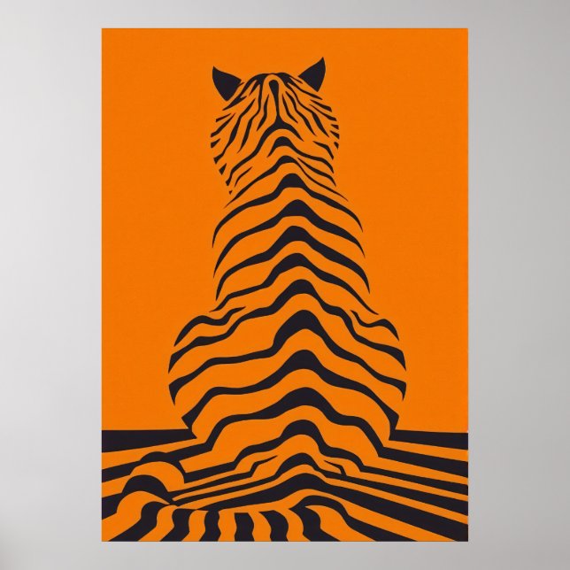 Affiche Stripes minimalistes de tigres (Devant)