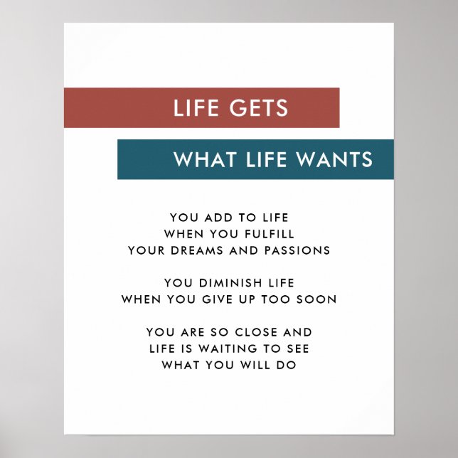 Affiche Stripes Modernes Terracotta Citation Motivationnel (Devant)