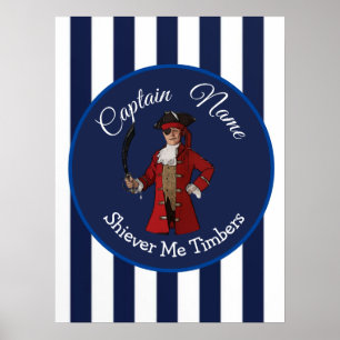Affiche Stripes Nautiques Boy Pirate