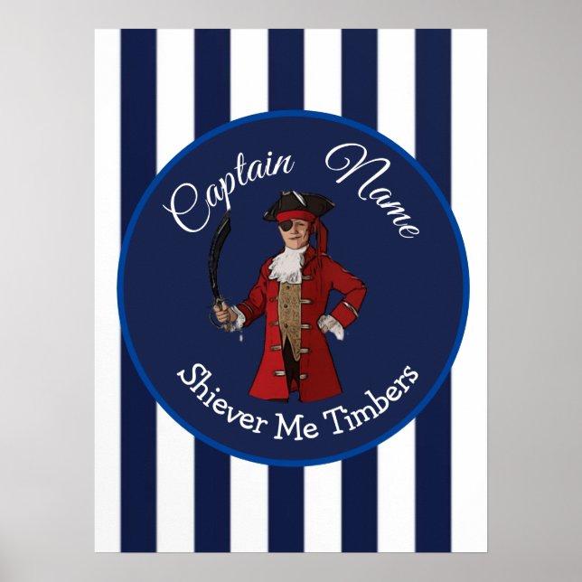 Affiche Stripes Nautiques Boy Pirate (Devant)